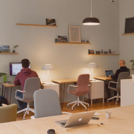 people working in a coworking space